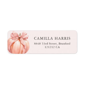Étiquettes de adresse Citrouilles de Bow rose