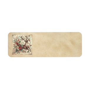 Étiquettes de adresse classiques de cerfs de Noël