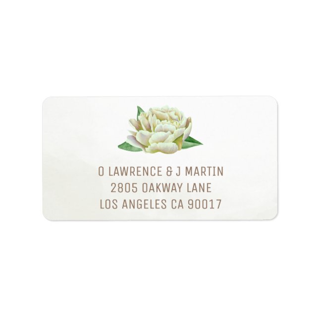 Étiquettes de adresse Cream Peony (Devant)