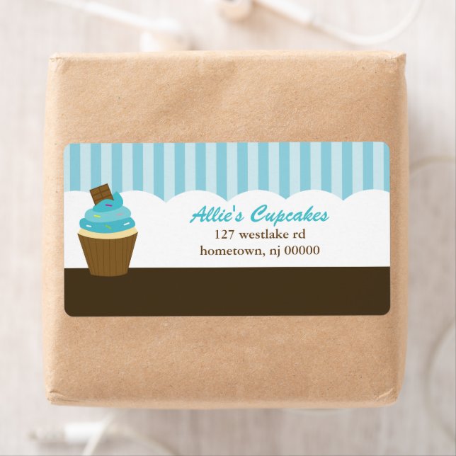 Étiquettes de adresse Cupcake (En situation)