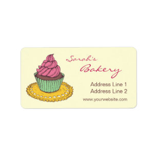Étiquettes de adresse d'affaires de petit gâteau
