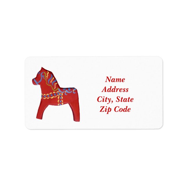 Étiquettes de adresse Dala Horse (Devant)