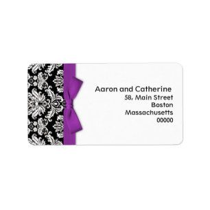 Étiquettes de adresse Damas avec cou pourpre