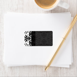 Étiquettes de adresse Damas noirs -