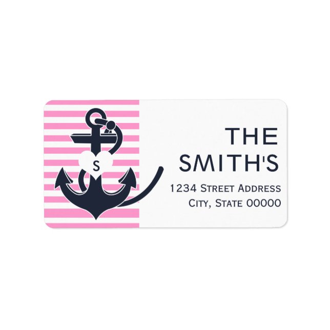 Étiquettes de adresse d'Ancres nautiques (Devant)