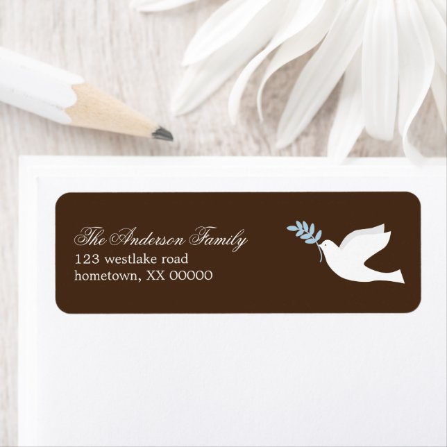 Étiquettes de adresse de Blue Dove (En situation)