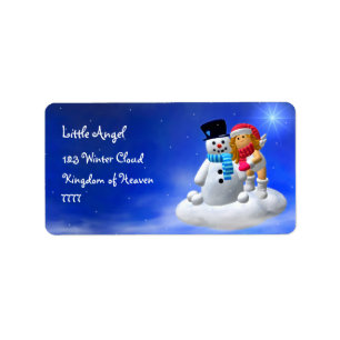 Étiquettes de adresse de bonhomme de neige