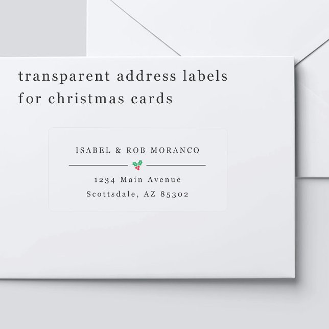 Étiquettes de adresse de cartes de Noël transparen (Créateur téléchargé)