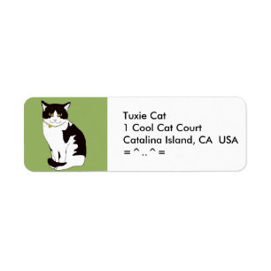 Étiquettes de adresse de chat de smoking