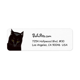 Étiquettes de adresse de chat noir