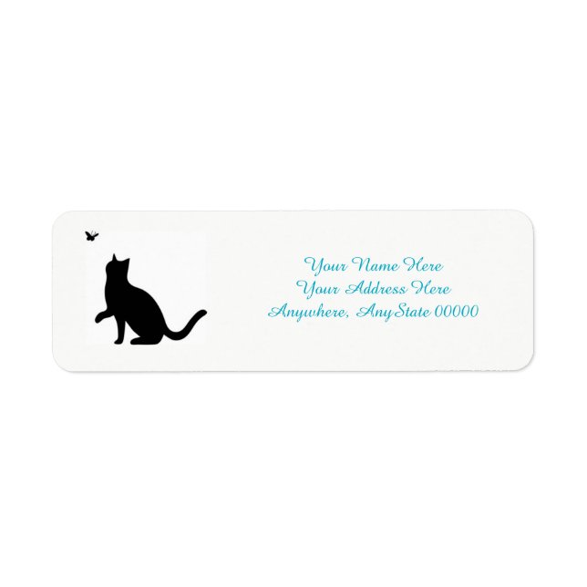 Étiquettes de adresse de chats noirs (Devant)