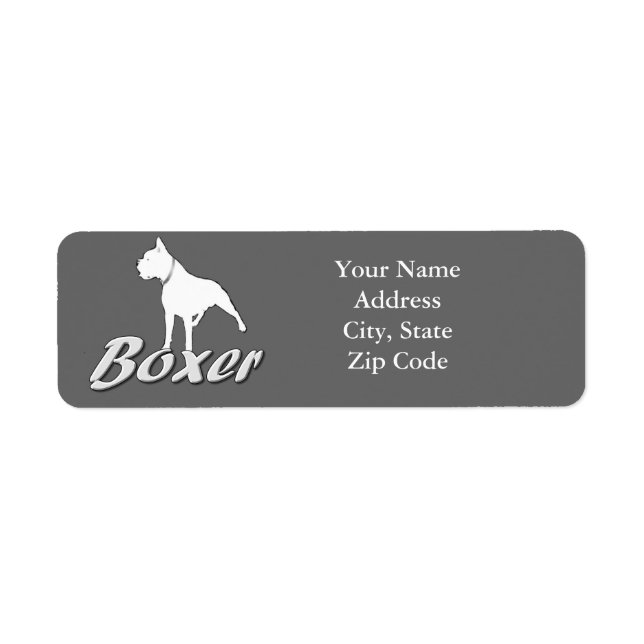 Étiquettes de adresse de chiens de boxe (Devant)