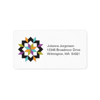 Étiquettes de adresse de courtepointe turquoise mo