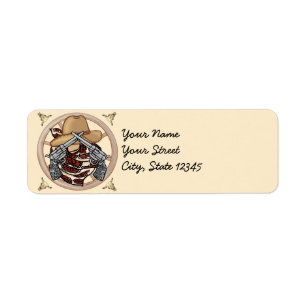 Étiquettes de adresse de cowboy du Texas occidenta