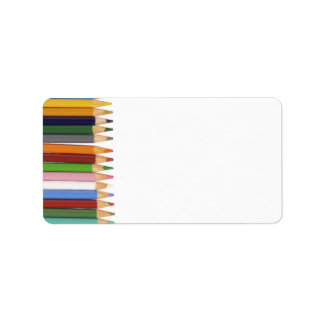 Étiquettes de adresse de crayons colorés