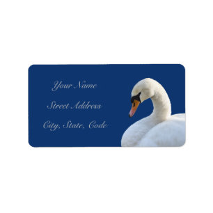 Étiquettes de adresse de cygne blanc