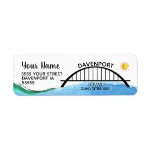 Étiquettes de adresse de Davenport Iowa