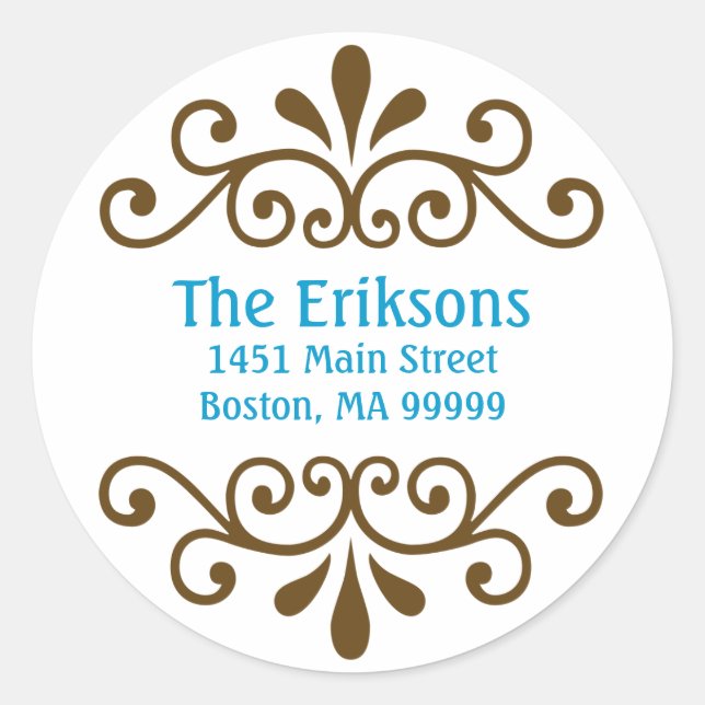 Étiquettes de adresse de défilement personnalisés  (Devant)