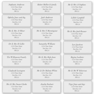 Étiquettes de adresse de destinataires transparent