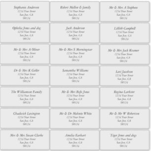 Étiquettes de adresse de destinataires transparent