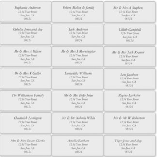 Étiquettes de adresse de destinataires transparent