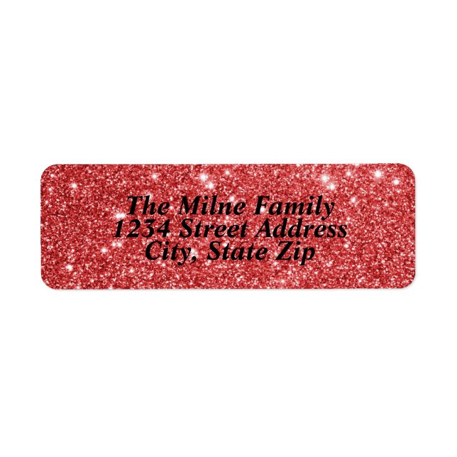 Étiquettes de Adresse de Faux Paillettes Rouges (Devant)