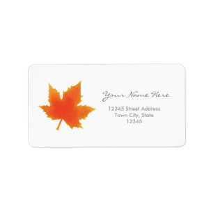 Étiquettes de adresse de feuille d'érable