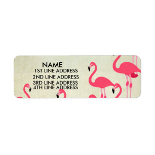 Étiquettes de adresse de Flamants roses