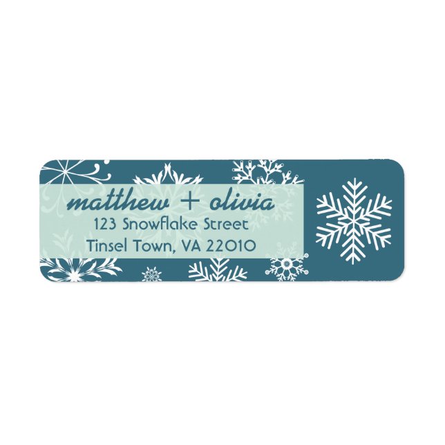 Étiquettes de adresse de Flèches de neige bleues m (Devant)