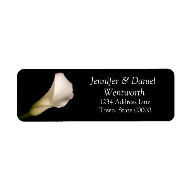 Étiquettes de adresse de fleurs Blanc Calla Lily (Devant)