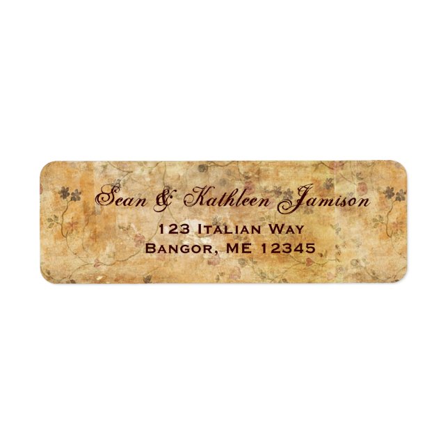 Étiquettes de adresse de fleurs de couleur crème (Devant)