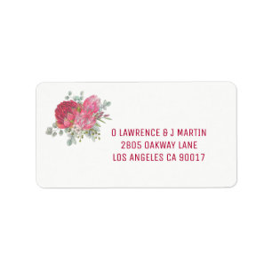 Étiquettes de adresse de fleurs de Protea