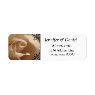 Étiquettes de adresse de fleurs rustiques Rose de