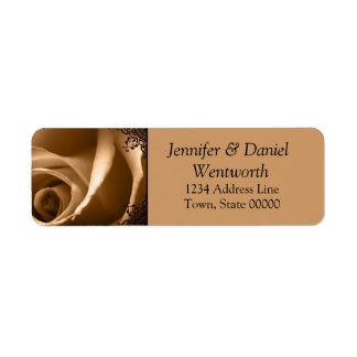 Étiquettes de adresse de fleurs Sepia Rose