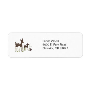Étiquettes de adresse de forêt de cerfs communs de