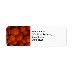Étiquettes de adresse de fraises juteuses