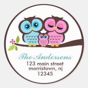 Étiquettes de adresse de la famille Owl