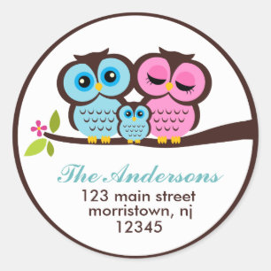 Étiquettes de adresse de la famille Owl