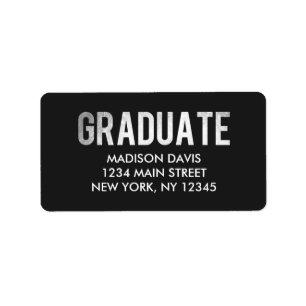 Étiquettes de adresse de la graduation Silver Foil
