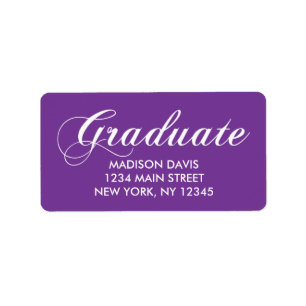 Étiquettes de adresse de la Graduation Violet