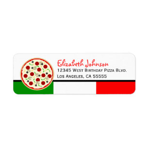 Étiquettes de adresse de la Pizza d'Italie