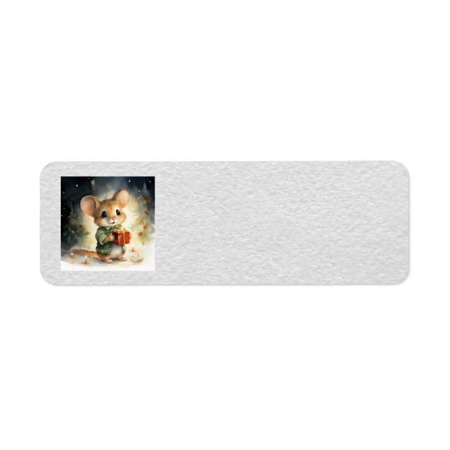 Étiquettes de adresse de la souris de Noël (Devant)