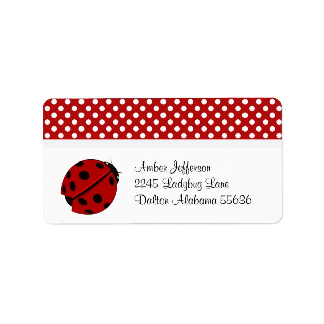 Étiquettes de adresse de Ladybug et Polka-dot (Devant)