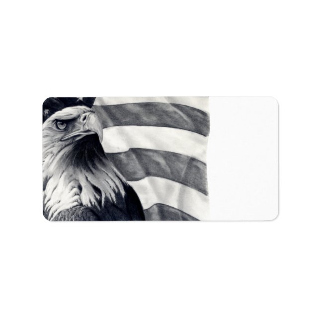 Étiquettes de adresse de l'aigle et du drapeau (Devant)