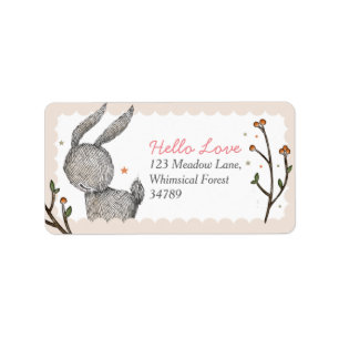 Étiquettes de adresse de lapin de région boisée