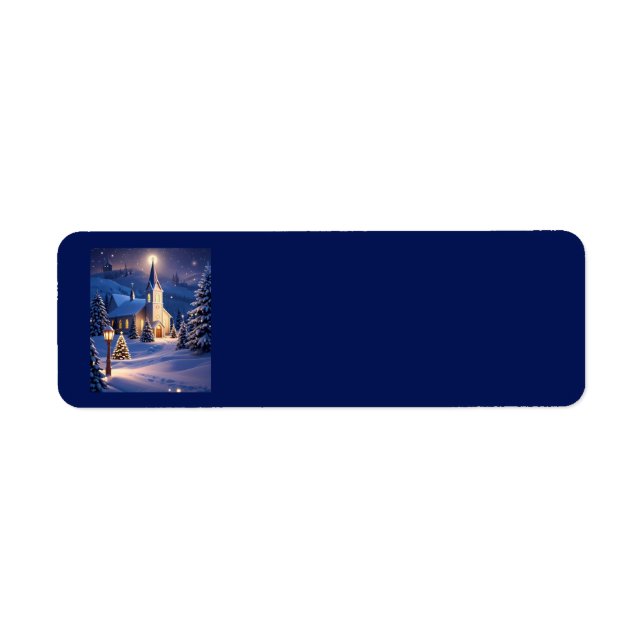 Étiquettes de adresse de l'église de Noël (Devant)