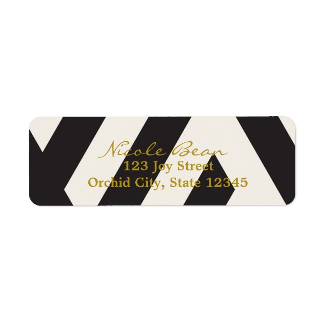 Étiquettes de adresse de l'invitation Black White  (Devant)