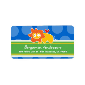 Étiquettes de adresse de Lion de Whimson mignon