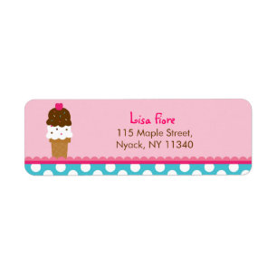 Étiquettes de adresse de magasin de crème glacé