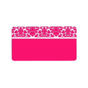 Étiquettes de adresse de mariage damassé de roses